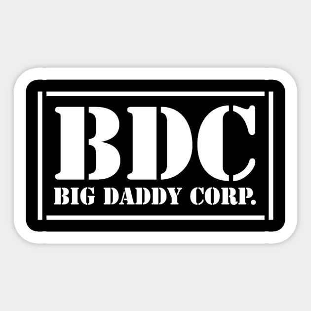 Big Daddy Corporation (white logo) Sticker by BeyondTheBoxSet